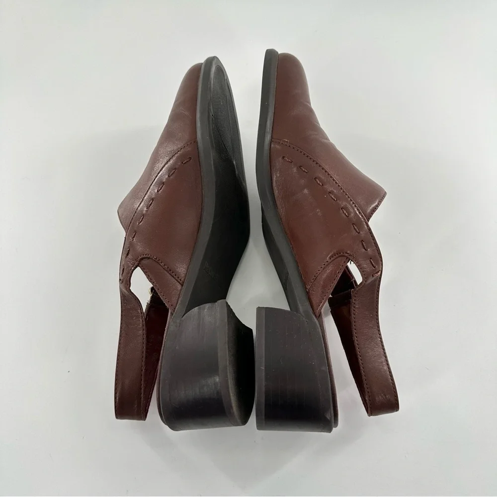Naturalizer womens heels size 7.5 brown leather vintage 80s 90s slingback - Picture 9 of 13
